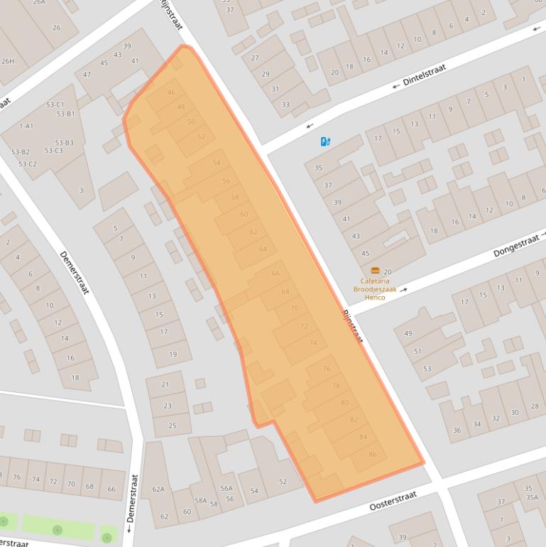 Kaart van postcodegebied 4812VH.