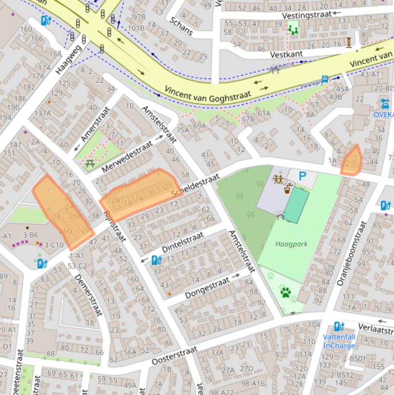 Kaart van postcodegebied 4812VK.