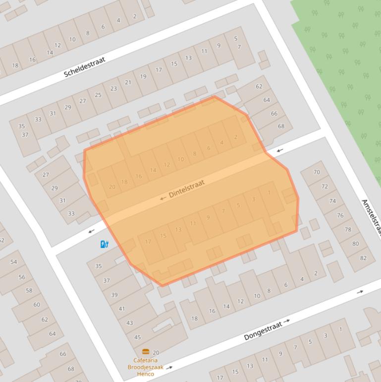 Kaart van postcodegebied 4812VP.