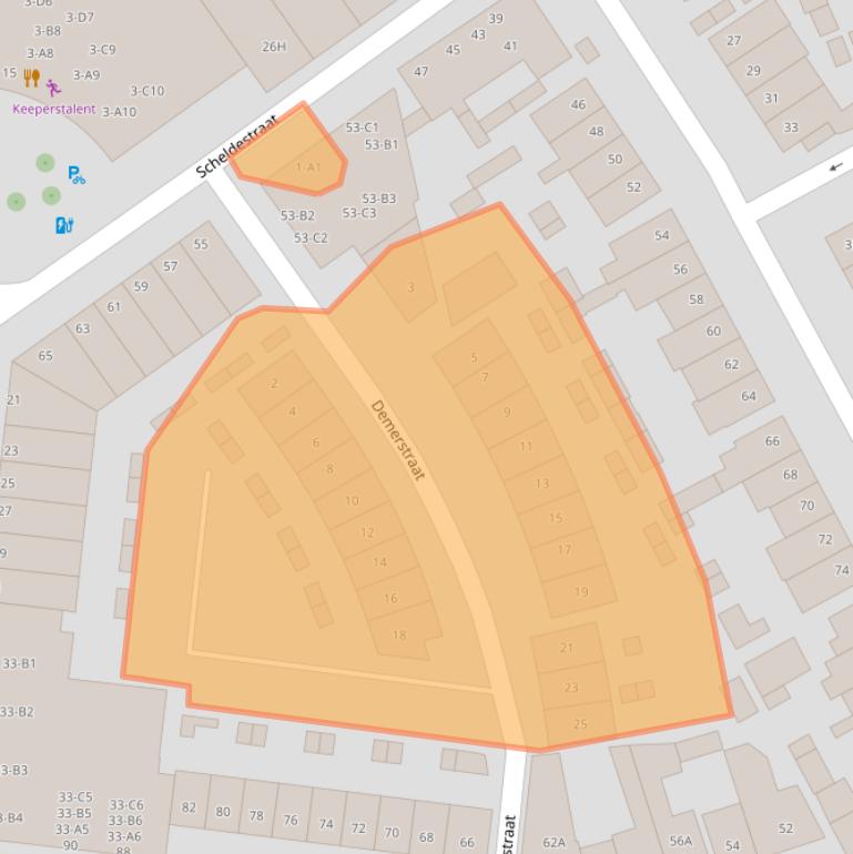 Kaart van postcodegebied 4812VS.