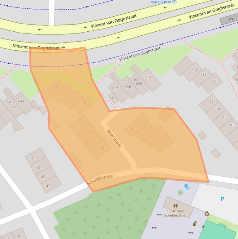 Kaart van postcodegebied 4812VX.
