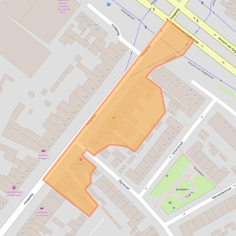 Kaart van postcodegebied 4812XB.