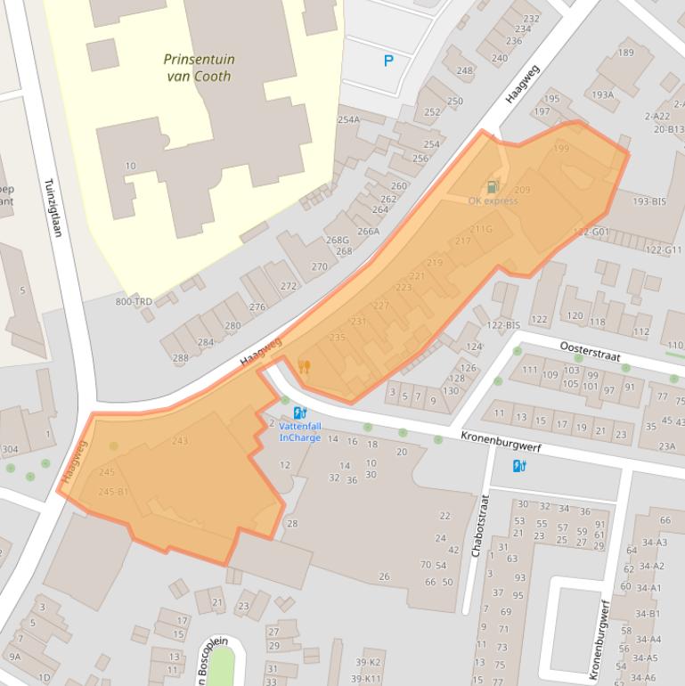 Kaart van postcodegebied 4812XD.