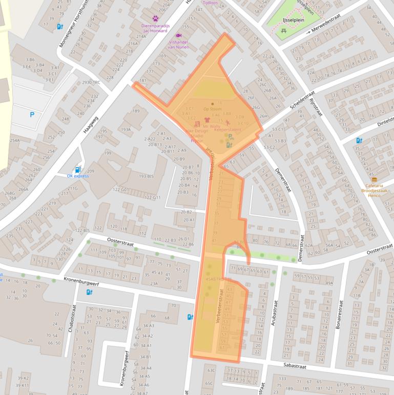 Kaart van postcodegebied 4812XH.