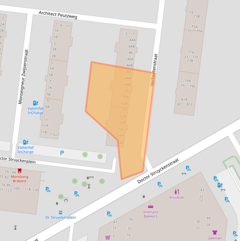 Kaart van postcodegebied 4812XM.