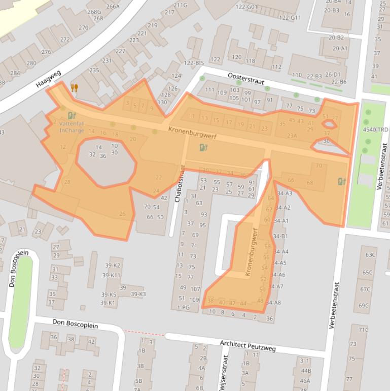 Kaart van postcodegebied 4812XR.