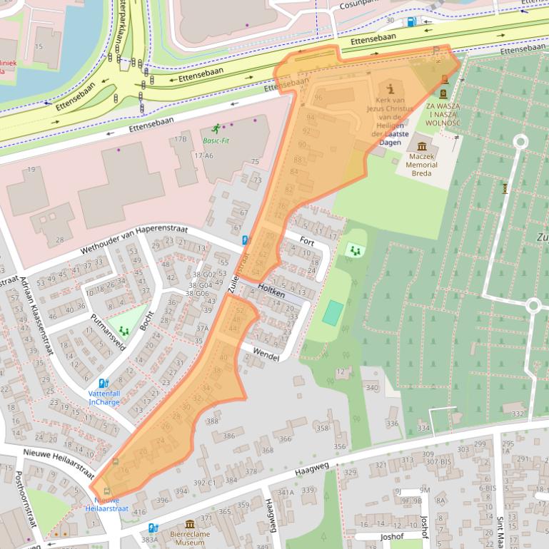 Kaart van postcodegebied 4813AC.