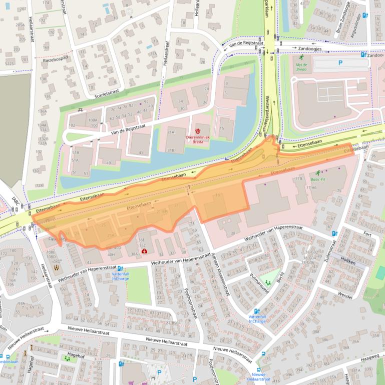 Kaart van postcodegebied 4813AH.