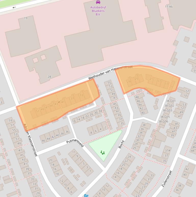 Kaart van postcodegebied 4813AL.