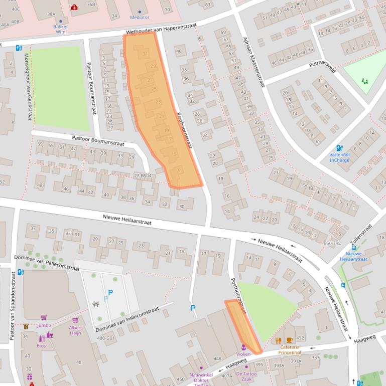 Kaart van postcodegebied 4813AN.