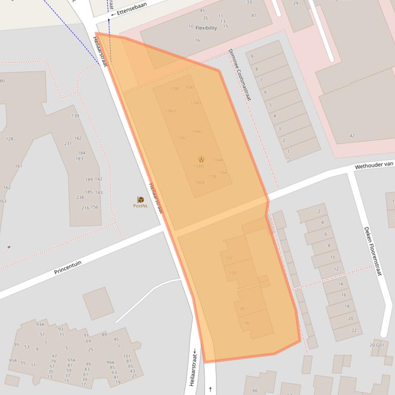 Kaart van postcodegebied 4813AW.