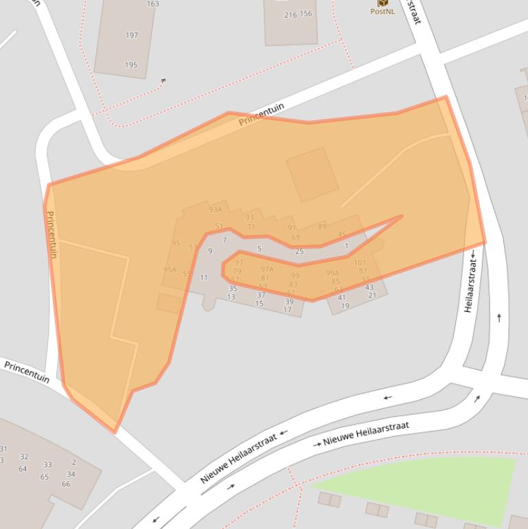 Kaart van postcodegebied 4813AZ.