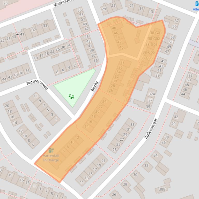 Kaart van postcodegebied 4813BH.