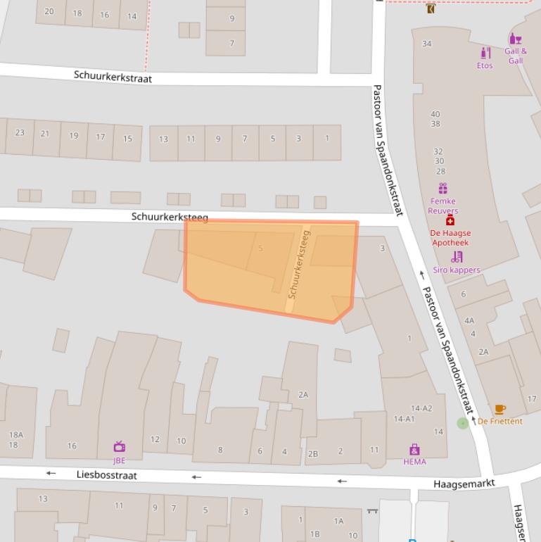 Kaart van postcodegebied 4813BT.