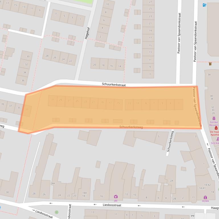 Kaart van postcodegebied 4813CA.