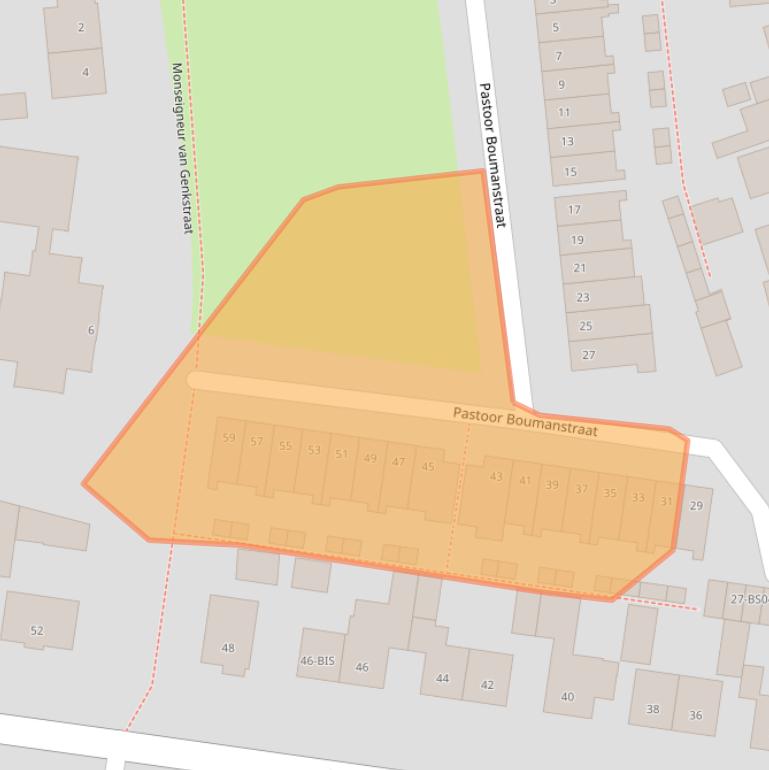 Kaart van postcodegebied 4813CJ.