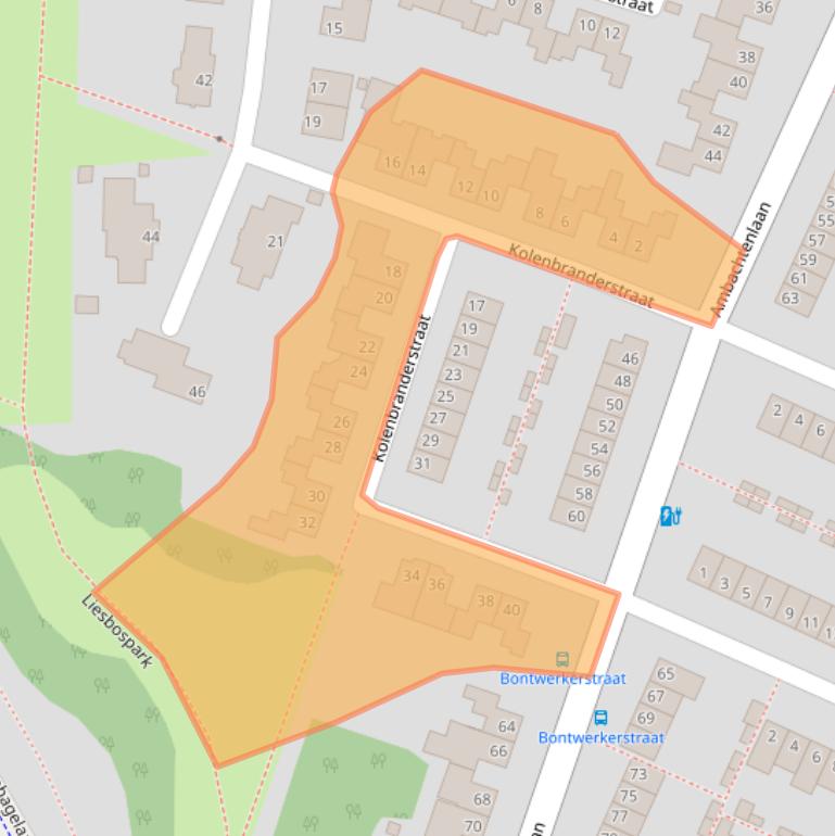 Kaart van postcodegebied 4813CL.