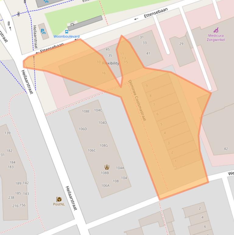 Kaart van postcodegebied 4813CT.