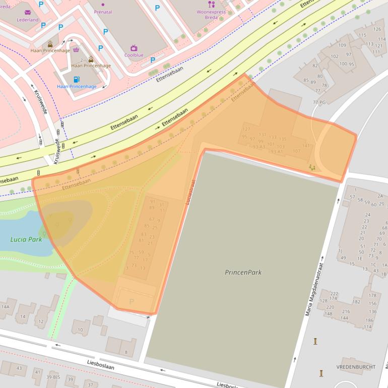 Kaart van postcodegebied 4813CX.