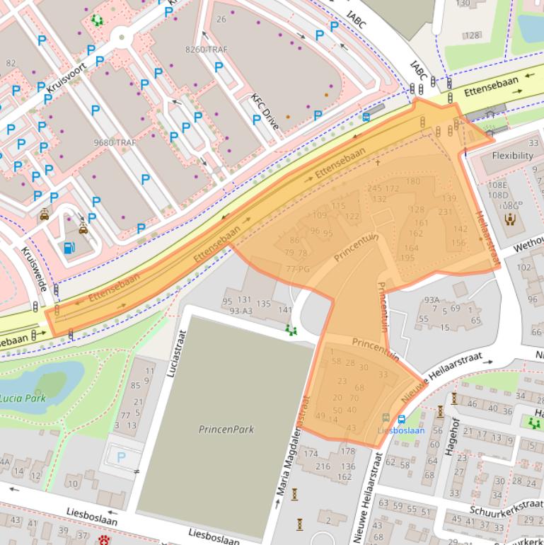 Kaart van postcodegebied 4813CZ.
