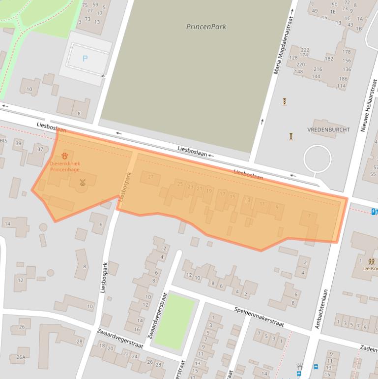 Kaart van postcodegebied 4813EA.