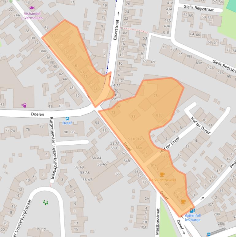 Kaart van postcodegebied 4813EE.