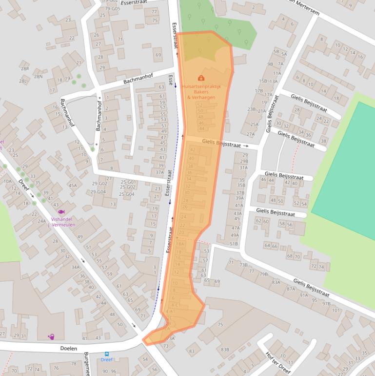 Kaart van postcodegebied 4813EK.