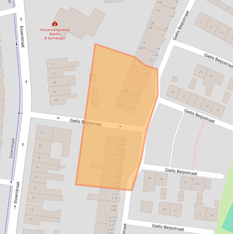 Kaart van postcodegebied 4813EM.