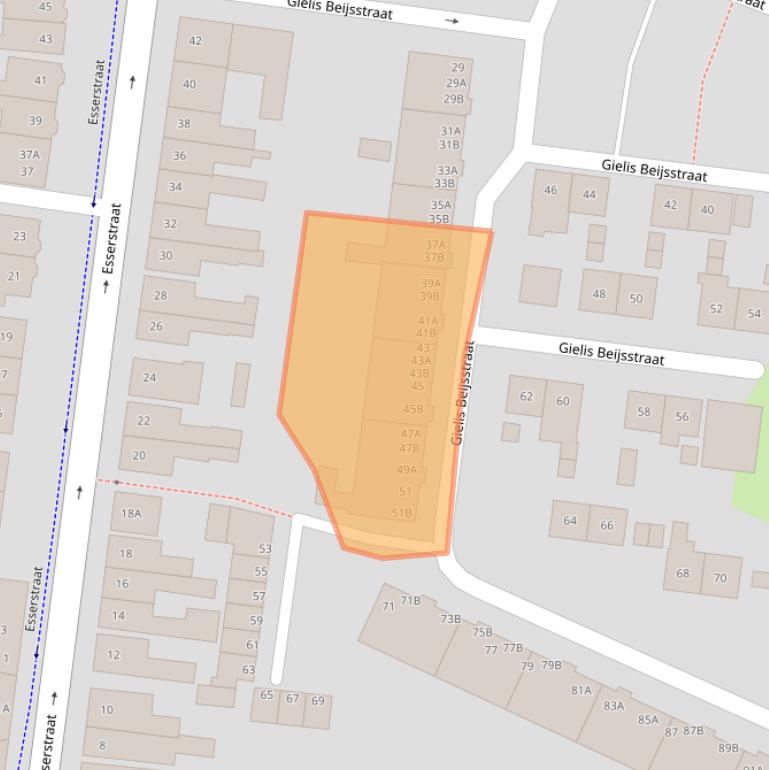 Kaart van postcodegebied 4813EN.