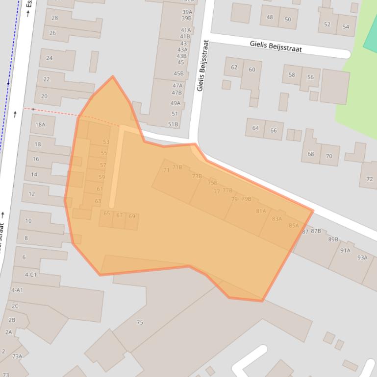 Kaart van postcodegebied 4813EP.