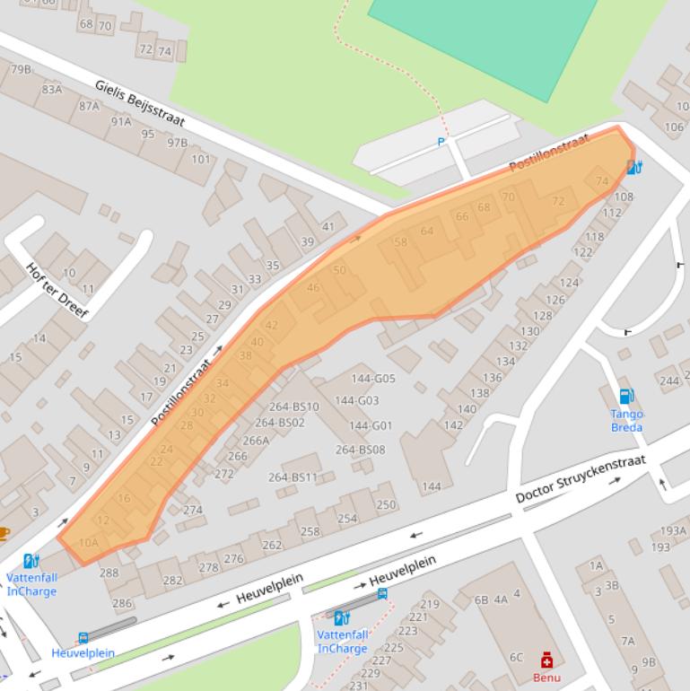 Kaart van postcodegebied 4813EW.