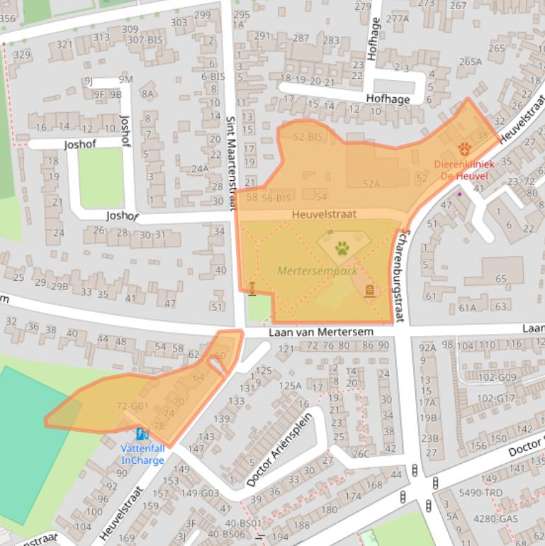 Kaart van postcodegebied 4813GB.