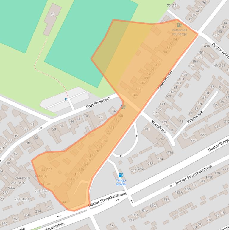 Kaart van postcodegebied 4813GC.