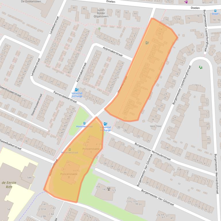 Kaart van postcodegebied 4813GK.