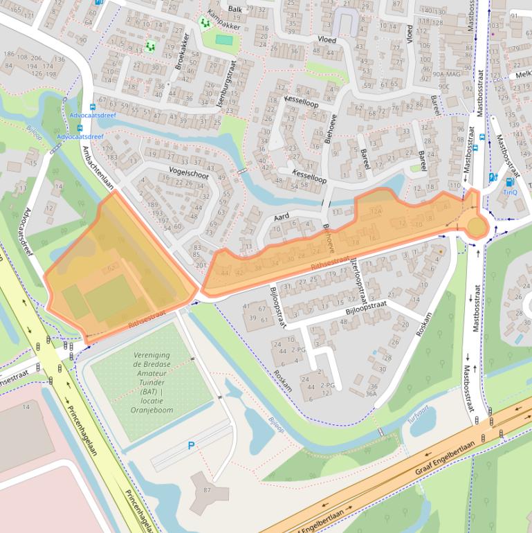 Kaart van postcodegebied 4813GX.