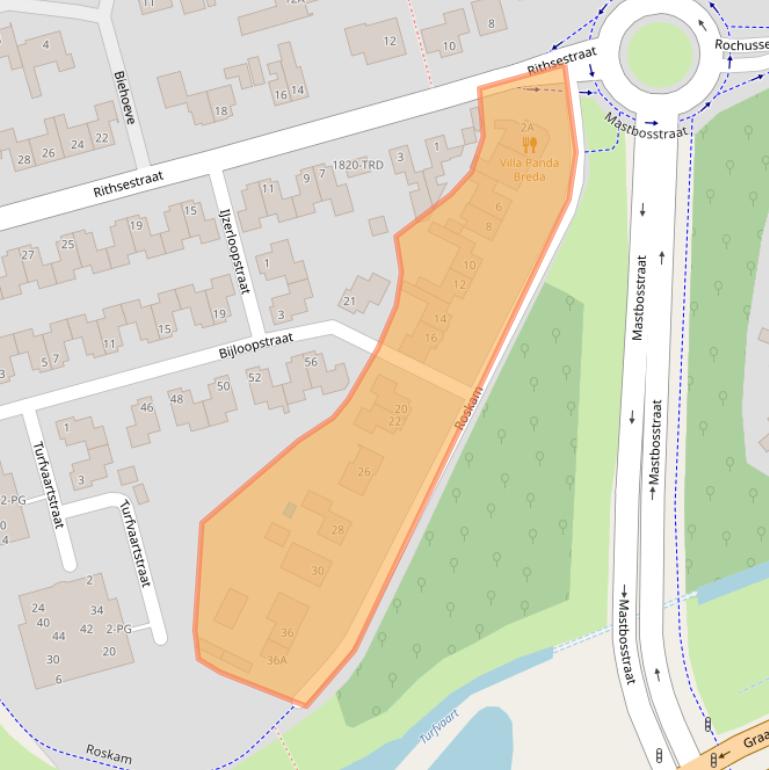 Kaart van postcodegebied 4813GZ.