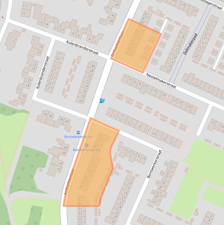 Kaart van postcodegebied 4813HE.