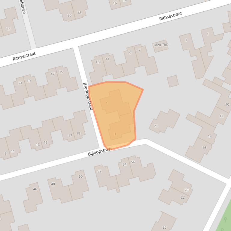 Kaart van postcodegebied 4813HR.