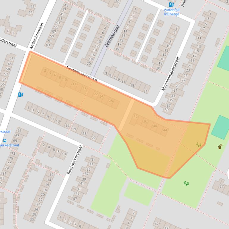 Kaart van postcodegebied 4813KB.