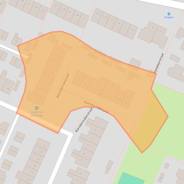 Kaart van postcodegebied 4813KJ.