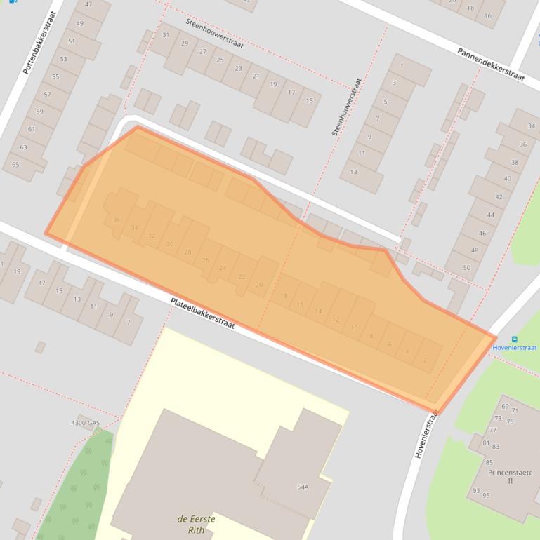 Kaart van postcodegebied 4813KT.