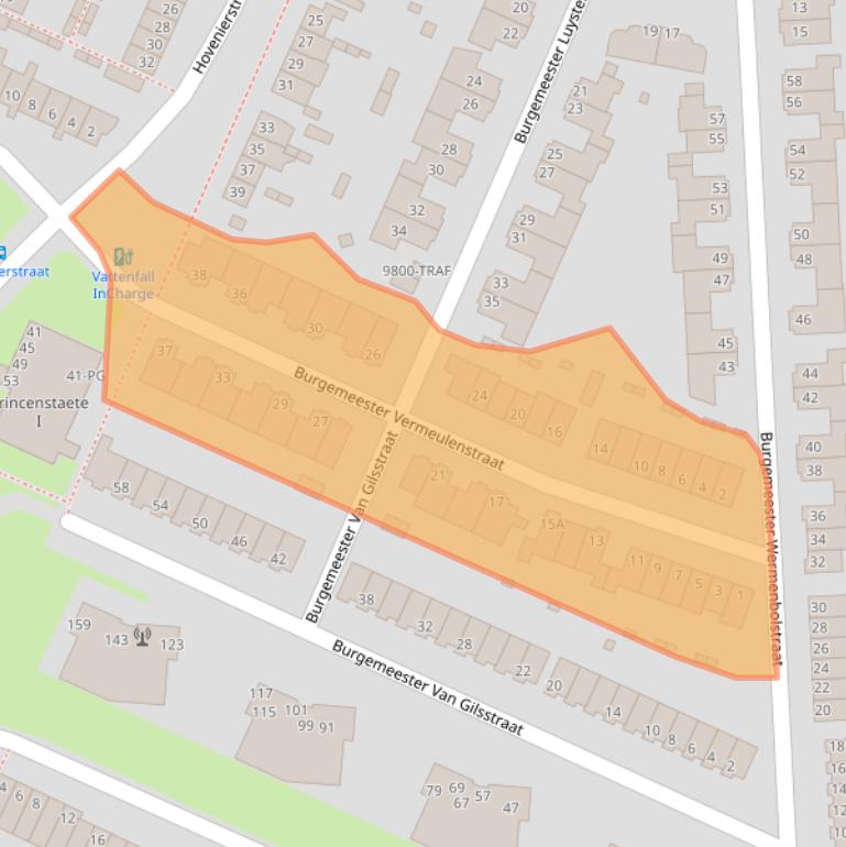 Kaart van postcodegebied 4813PR.