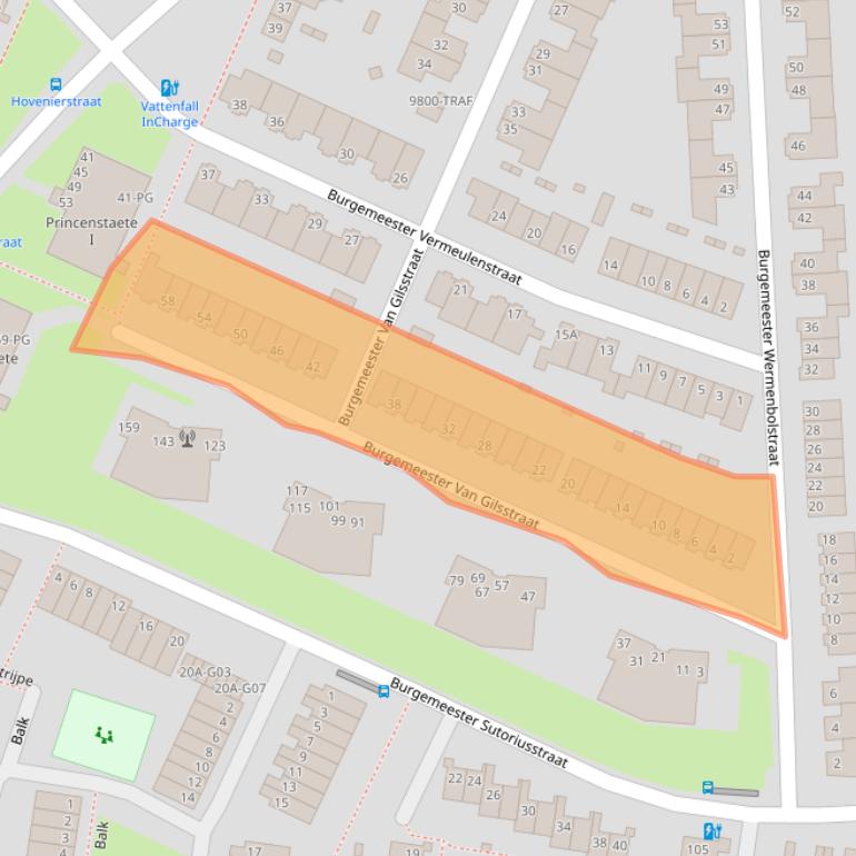 Kaart van postcodegebied 4813PS.