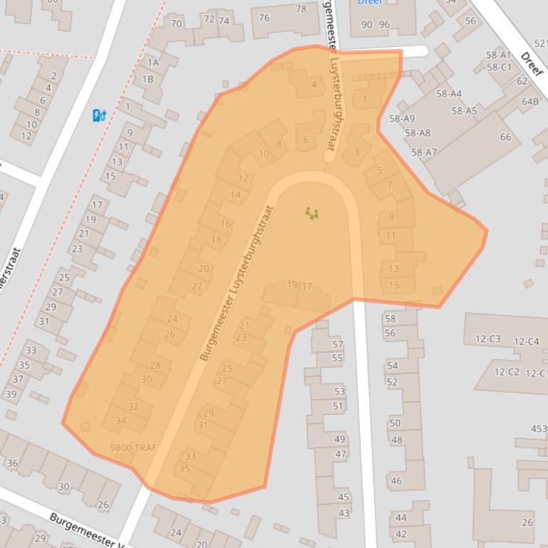 Kaart van postcodegebied 4813PW.