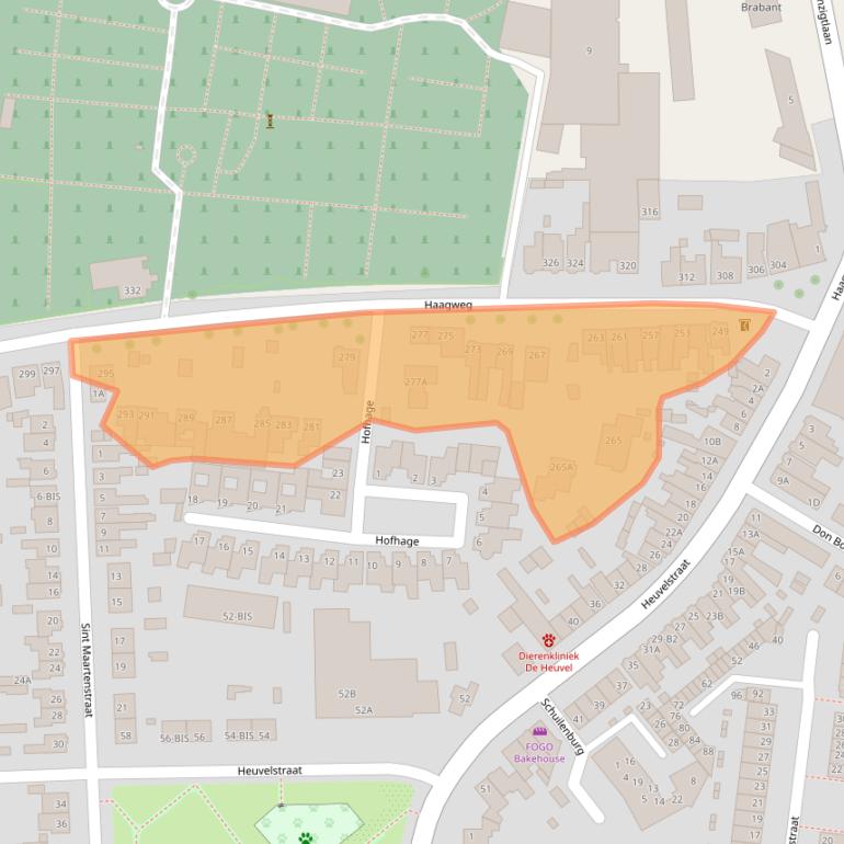 Kaart van postcodegebied 4813XA.