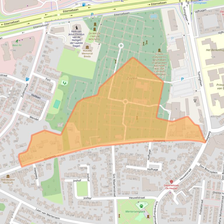 Kaart van postcodegebied 4813XE.