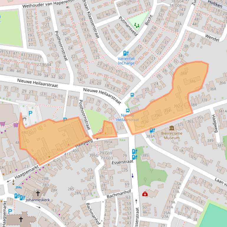 Kaart van postcodegebied 4813XG.