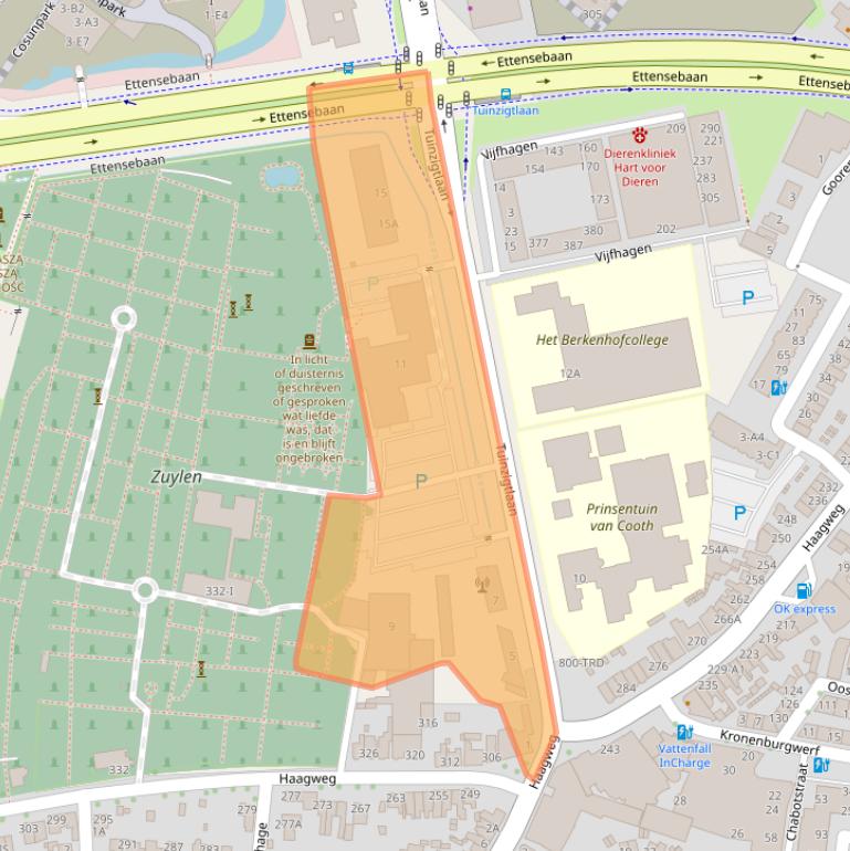 Kaart van postcodegebied 4813XH.
