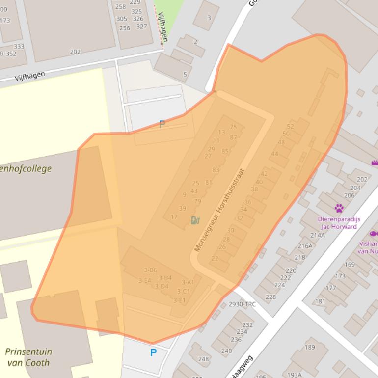 Kaart van postcodegebied 4813XM.