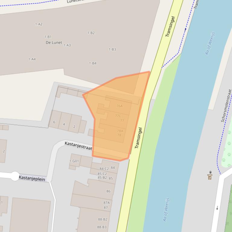 Kaart van postcodegebied 4814AD.